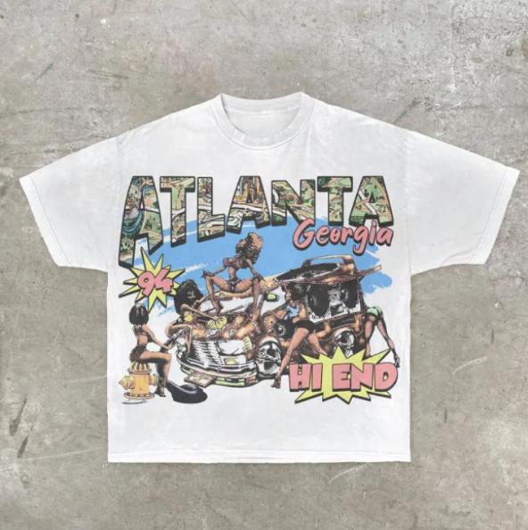 Atlanta Georgia Shirt, Street Style Retro Fashion Short Sleeve Tshirt, Unisex For Shirt, Gift For Fan, Gift For Him, Gift For Her Top Menswear Womensw