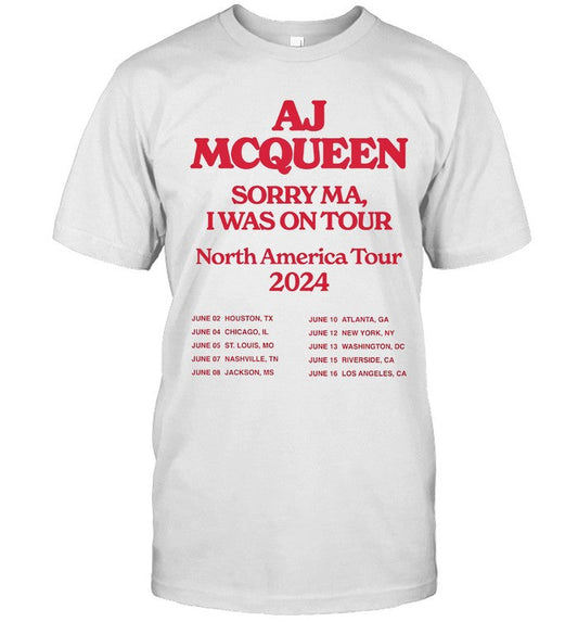 AJ McQueen North America Tour 2024 White Shirt