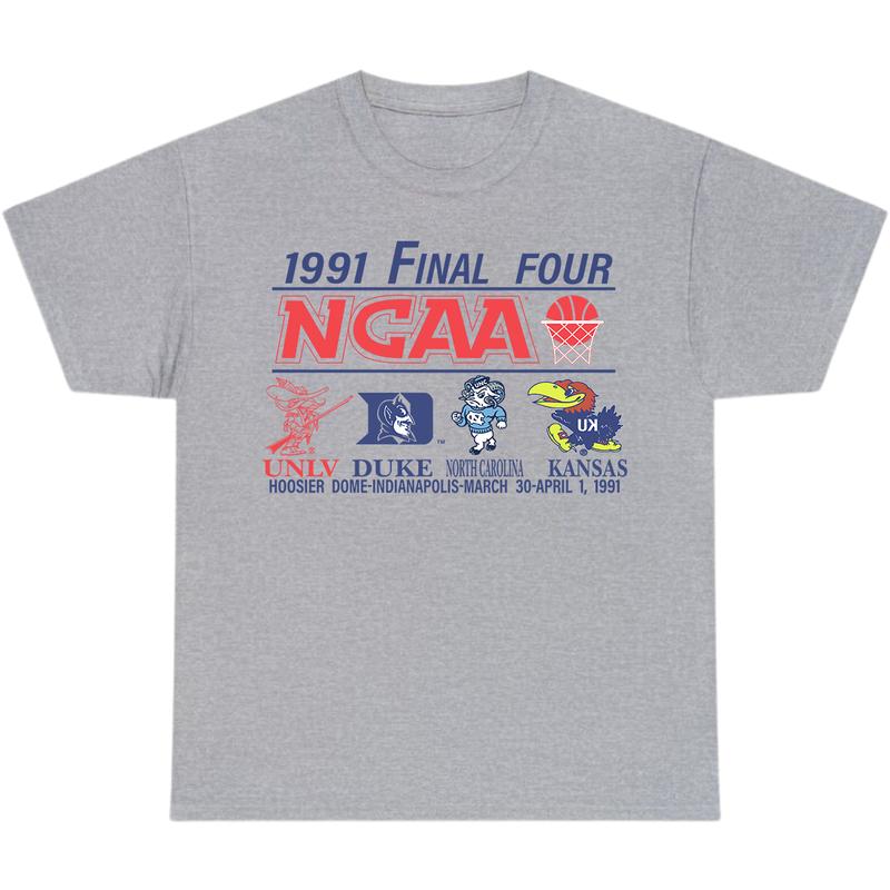 Duke Univ Unc Kansas 1991 Final Four NCAA T-Shirt, Full Color T-Shirt, Unisex T-Shirt, For Men, For Women billabongshirts