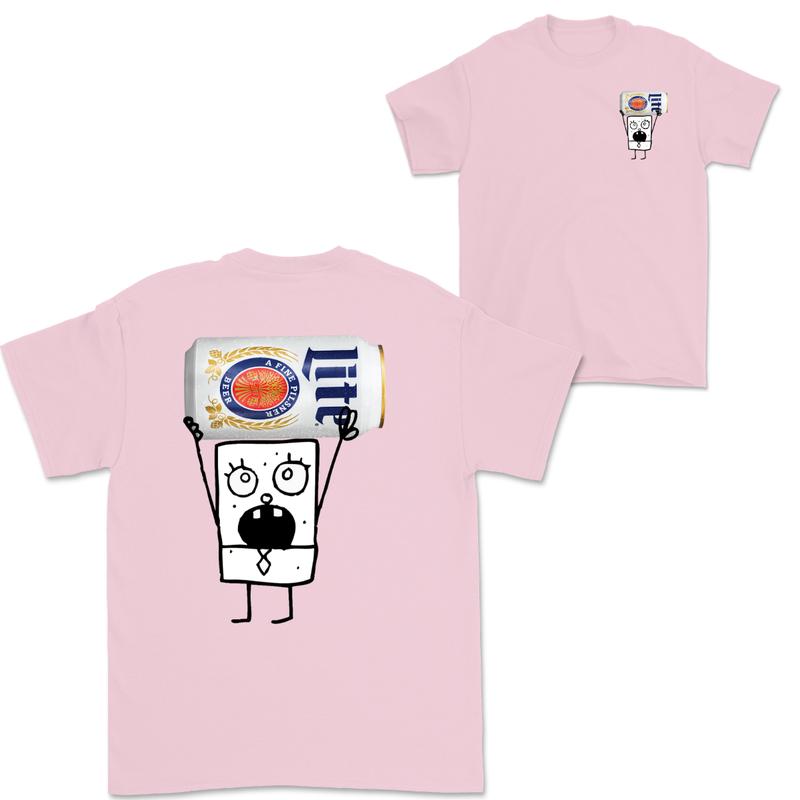 Doodlebob Miler Lite Essential 2 Sided T-Shirt, Funny Drinking T-Shirt, Miler Lite T-Shirt ,For Men - For Women