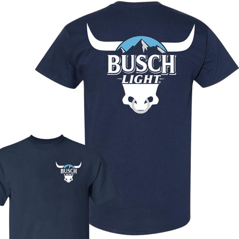 Busch Light -Beer- Busch Rodeo Bull Horns Shirt, Casual Graphic Round Neck T-shirt for Summer, Fashion Top for Daily Wear, T shirt For Men And Women