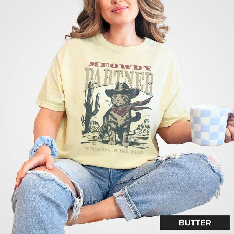 Meowdy Partner Cowboy Cat Shirt, Vintage Cowboy Shirt, Funny Cowboy Cat Shirt, For Men For Women