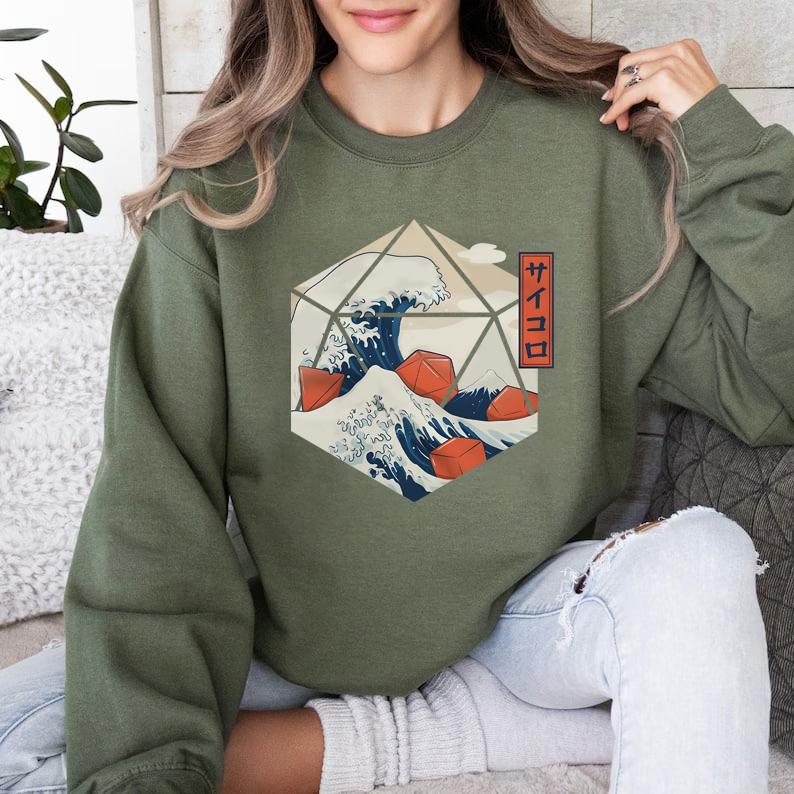 Great Wave of Dice Shirt  d20 shirt  dungeons and dragons  dice dnd  dnd tshirt