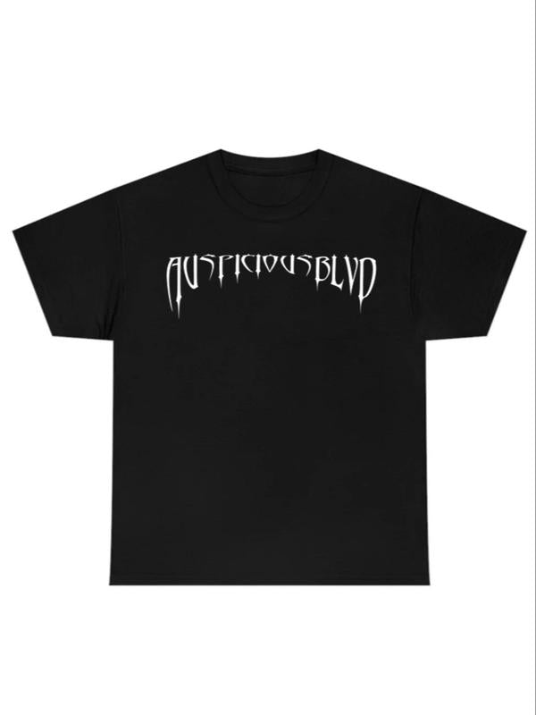 Men's Sword & Letter Print Round Neck Tee, Regular Fit Casual Short Sleeve T-shirt, Graphic Tees,Ã‚Â Men's Summer Top for Daily Wear, Summer Outfits 2024