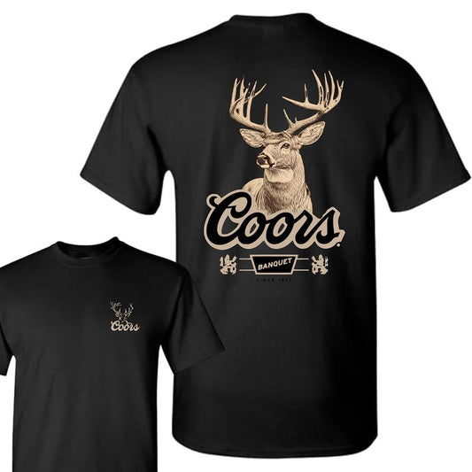 Coors Banquet Whitetail Buck T-Shirt -  Vintage Unisex Tee, Casual Outdoor Shirt, Gift for Friends, Perfect for Beer Enthusiasts,  Rugged & Retro Styl