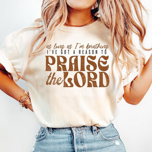 As Long As I'm Breathing I've Got a Reason to Praise Shirt, Praise the Lord Jesus Shirt, Christian Worship T Shirt, Retro Christian Shirt, Unisex Cott