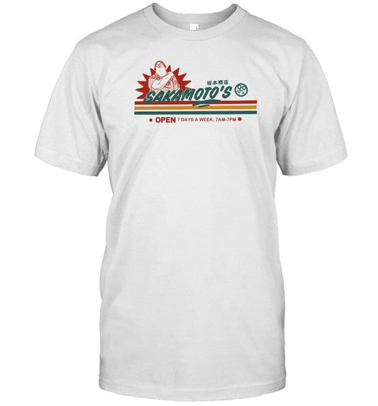 Sakamoto's Open 7 Days A Week T-Shirt, Hoodie, Tank Top, Sweater And Long Sleeve T-Shirt-Unisex T-Sh