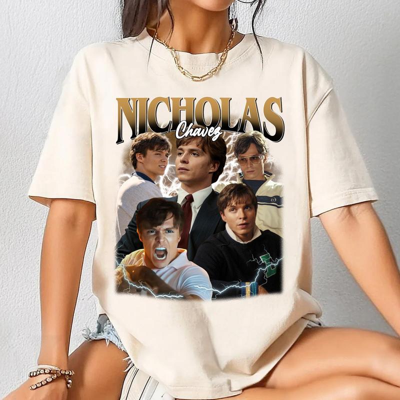 Nicholas Chavez Vintage T-Shirt, Nicholas Chavez Fan Tees Casual Fit Fabric Top, Ideal Gift for Movies Lovers - Fleece, Womenswear
