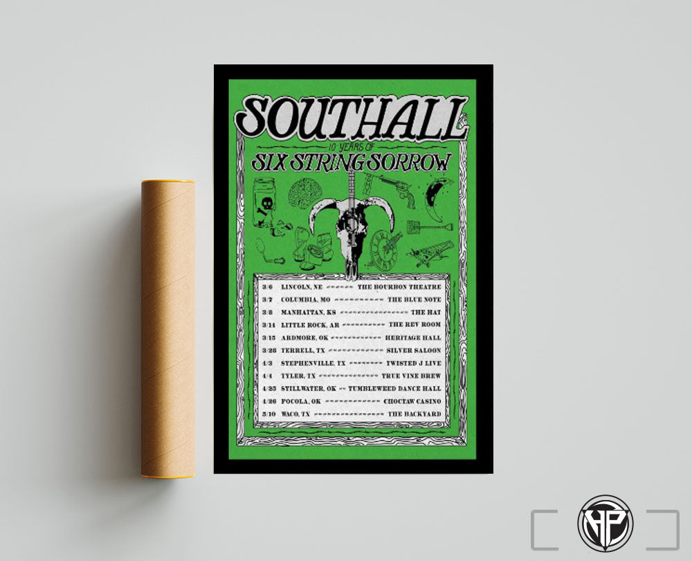Southall 10 Years Of Six String Sorrow Tour Poster-Portrait - Poster