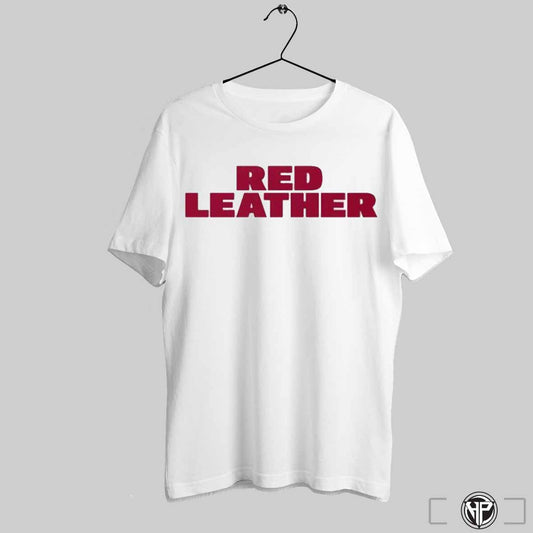 Red Leather Logo Shirts Trendy Sweatshirt