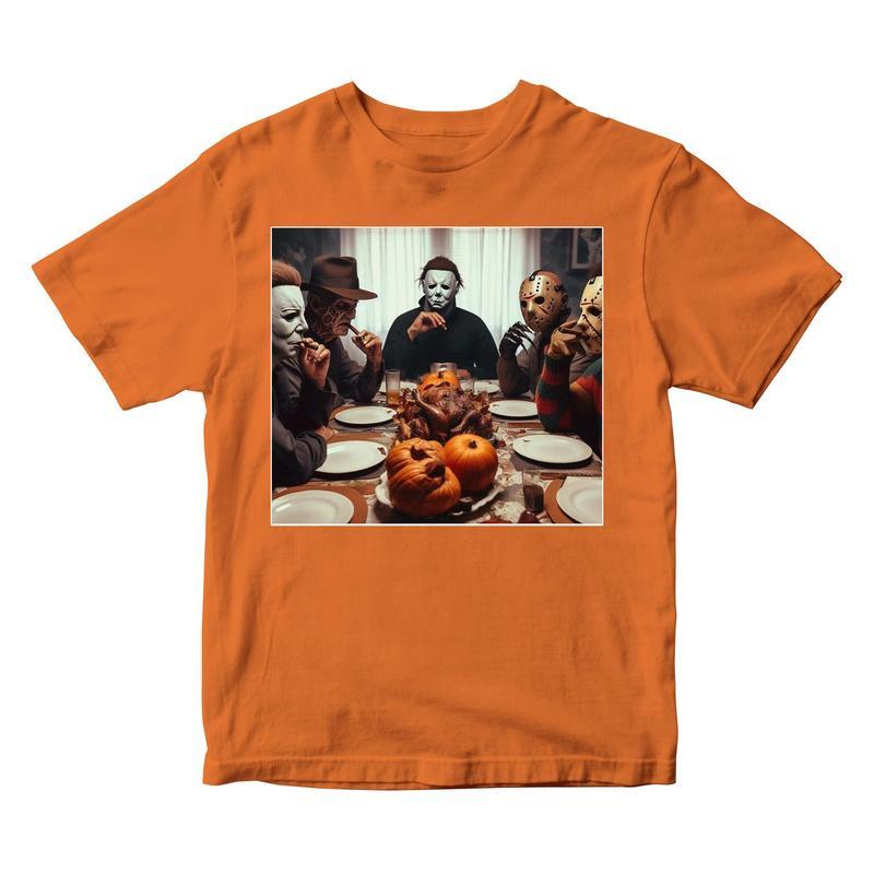 Horror Dinner Graphic T-Shirt - Heavy Cotton Gildan Tee for Men & Women | Perfect for Spooky Season Casual Classic