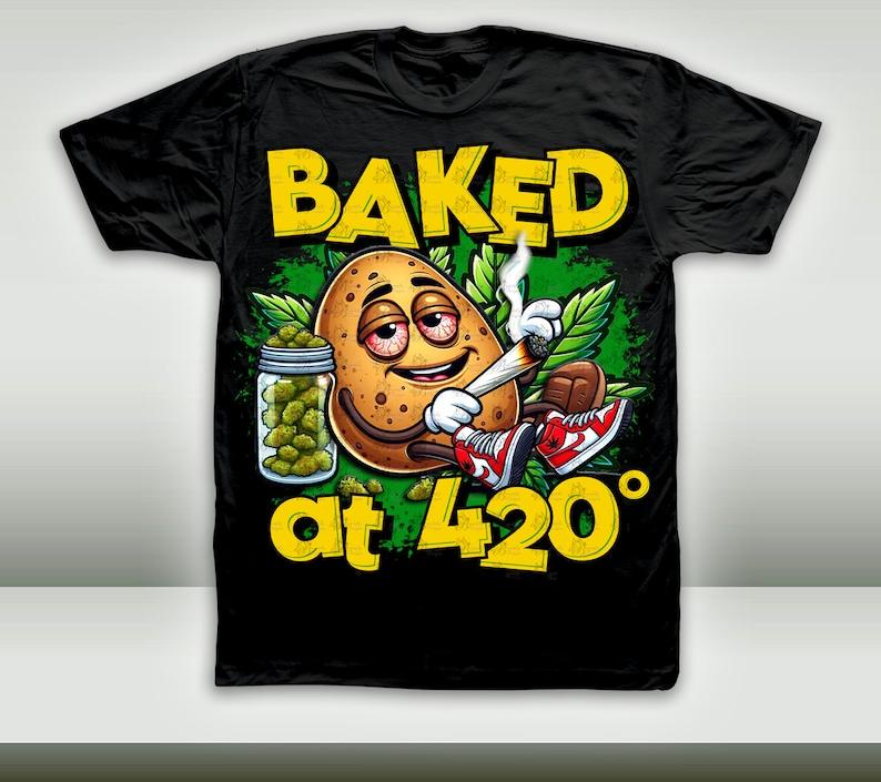 Baked 420 Graphic T-Shirt, Trendy Weed Edition Baked at 420 Tee, Unique Gifts for Cannabis Enthusiasts, Unisex Graphic Weed Apparel