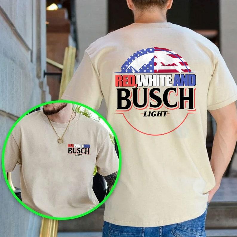 Busch Light T-Shirt, Busch Light, Beer Tee, Joe Dirt Merica July 4th Shirt, Independence Day, Casual Graphic Round Neck T-shirt for Summer, Fashion To