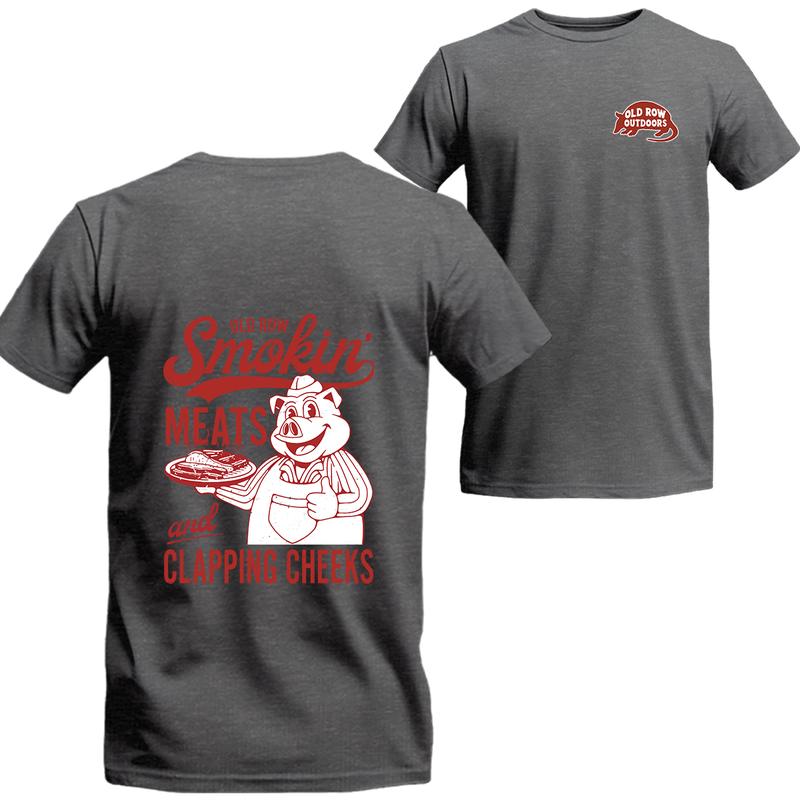 Old Row The Smokin Meats Graphic 2 Sides T-shirt, clothes seasons, Graphic Short Sleeve Tee, Unisex Shirt, Menswear Top, beer shirt, drinking shirt