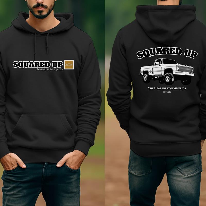 80s Chevy Silverado Hoodie For Him | Square Body Fan Hoodie, It's Cool To Be Square Hoodie, Bright Colors, Find Your Signature Look, Menswear Unisex