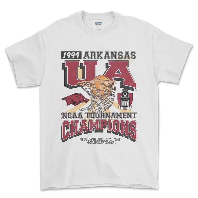 University of Arkansas Tournament Champs NCAA T-Shirt, graphic vintage sports tees for men