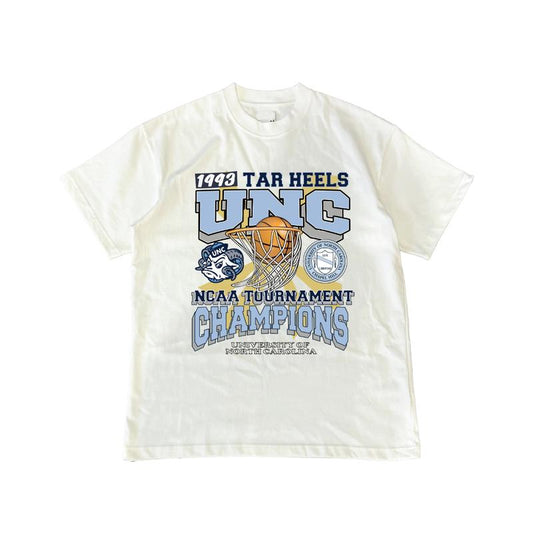 Vintage NCAA Tar Heels UNC 1993 Champions  T- Shirt, Sporty Tshirt, Men's Tshirt, Men's Clothes Cotton Menswear Casual Top basketball Tee Athletic