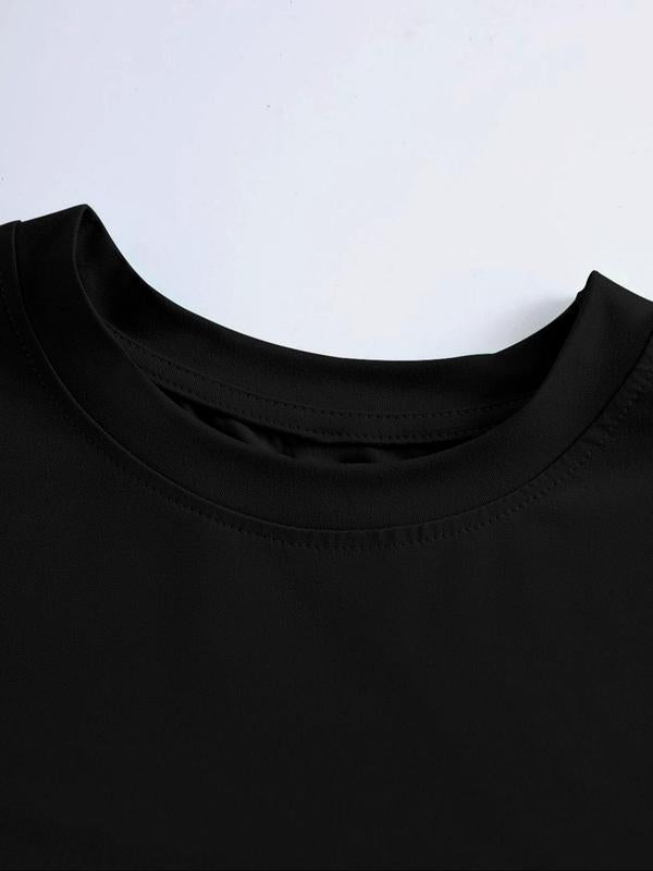 Men's Letter Graphic Print Round Neck Tee, Regular Fit Street Fashion Casual Short Sleeve T-shirt for Summer, Graphic Tees,Â Men'sÂ Streetwear Top for Daily Wear