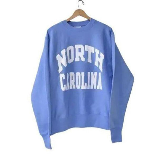 Vintage Champion University of North Carolina Sweatshirt, UNC NCAA Cotton Hoodie Crewneck Pullover