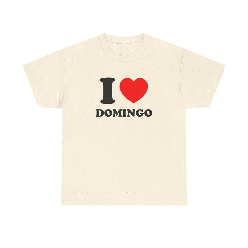 I Heart Domingo Unisex Heavy Cotton Tee - SNL - Funny Shirt - Comedian Shirt - Celebrity T Shirt - Direct from Domingo - Gift for Men and Women