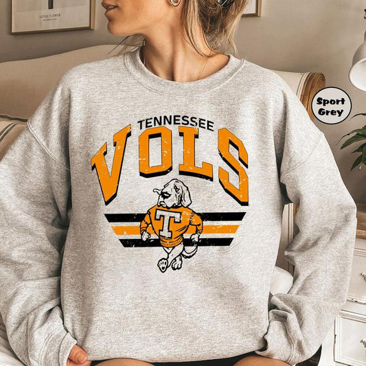 Vintage Tennessee Volunteers Team Sweatshirt, Graphic NCAA Sport Shirt, Tournament Champions Shirt, Vintage University Tennessee Unisex Top Football B