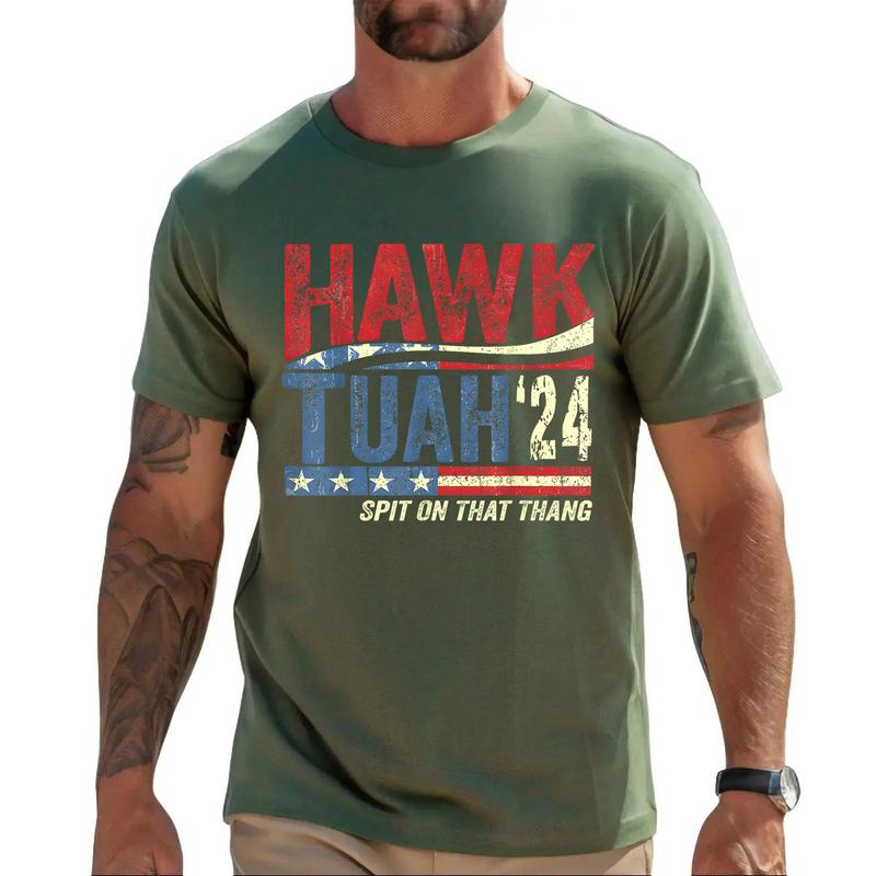 Hawk Tuah 24 Spit On That Thang T-Shirt Unisex Fabric Cotton Collar