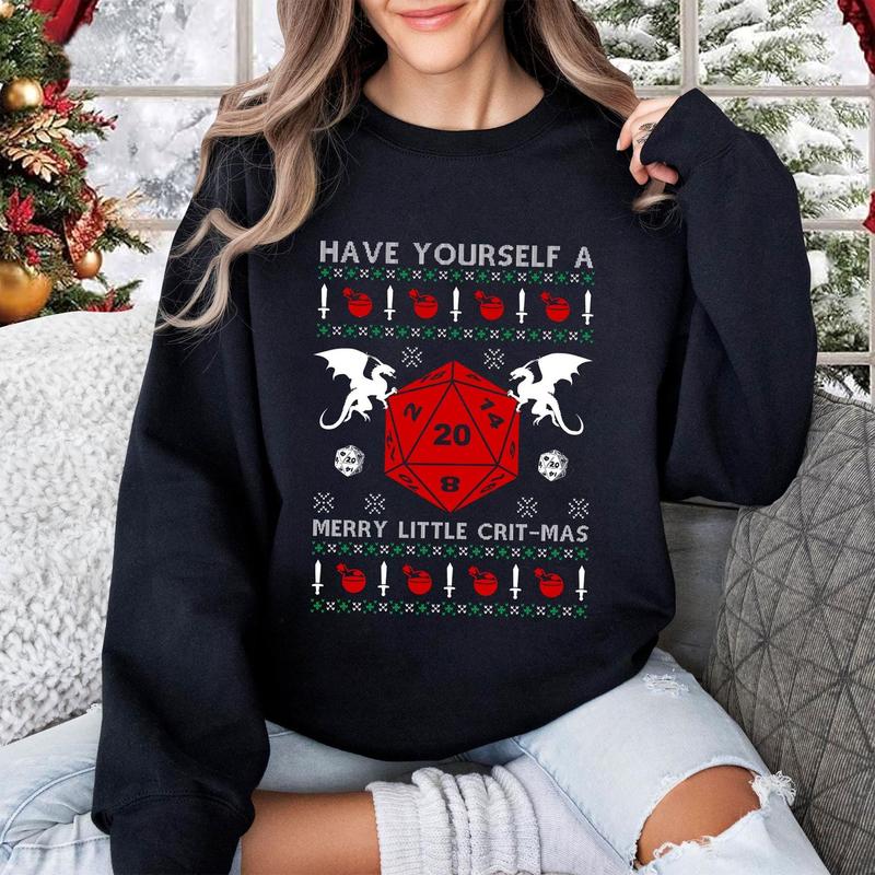 Dungeon Dragons Christmas Sweatshirt, Dungeon Dragons Dnd T Shirt, Merry Christmas Sweater, Christmas Gift for Gamer, Holiday Video Games Shirt