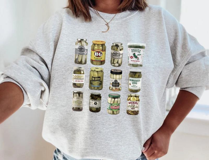 Vintage Canned Pickles Unisex Crewneck Sweatshirt, Canned Pickles Fan Gift Comfort Fabric