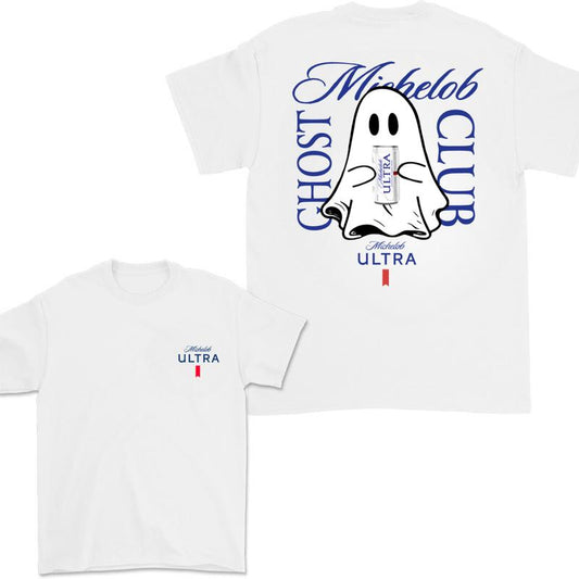 Michelob Ultra Cute Boo Ghost Halloween 2 Sided T-Shirt, Michelob Ultra Halloween Shirt For Men And Women, Halloween Cute Ghost Trendy Shirt