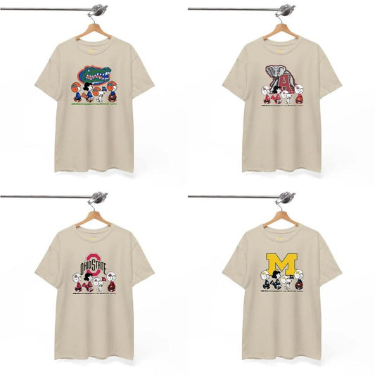 All Teams NCAA Football Snoopyy Sand Color T-Shirt, Cute Sand Color Football Shirt, Classic Fit Unisex Men Women Tee