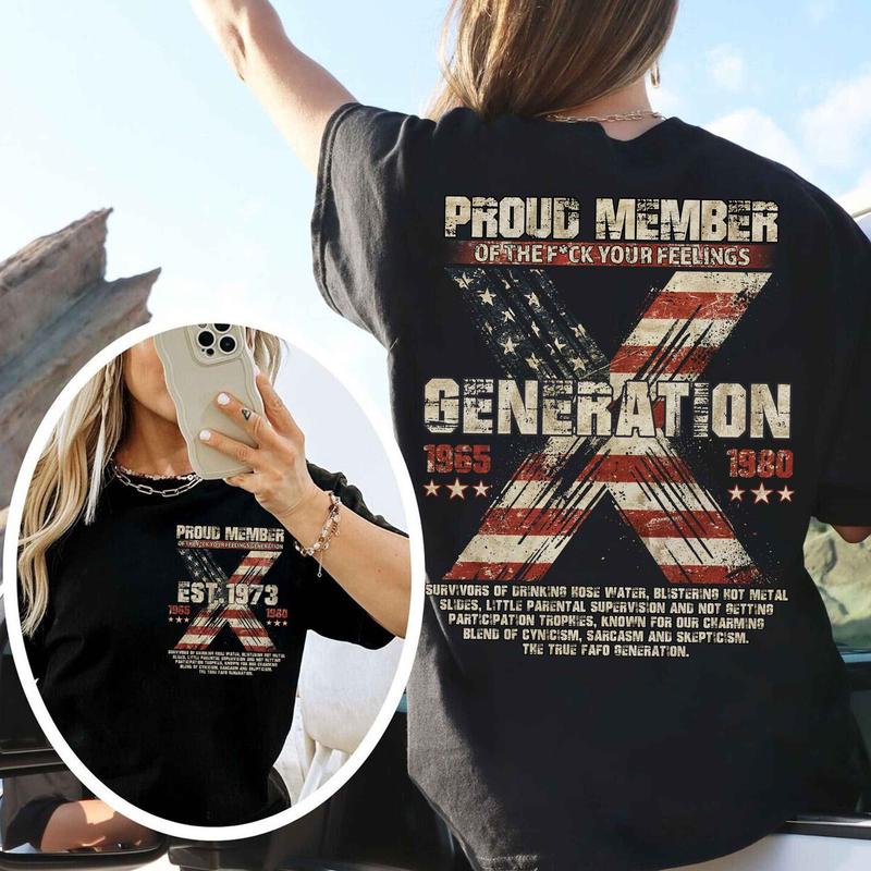 Vintage Est.1973 Custom Year GenX T-shirt, GenX FAFO 2 Side Shirt, Vintage GenX 1965-1980 Shirt Fashion Cotton, For Men, For Women