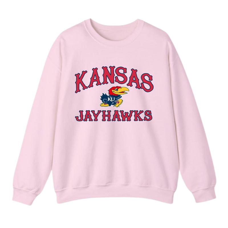 University Of Kansas Jayhawks Vintage White T-Shirt, Sweatshirt Menswear ncaa college
