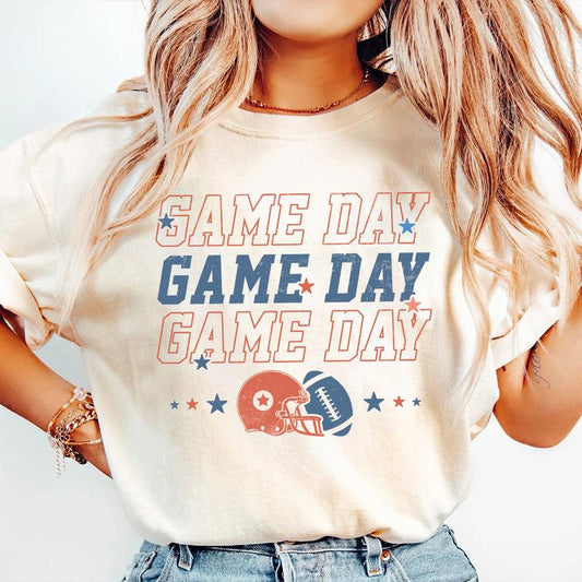 Game Day Shirt, Retro Football Shirt, Football Mom Shirt, Vintage Football Fan Football Lover Outfit, Touchdown Season Shirt For Women