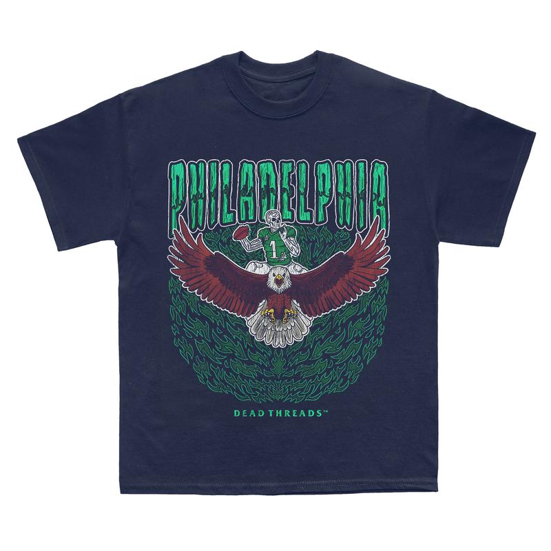 Philadelphia football, The Deadman Eagle Graphic T-Shirt, Full Cotton, Men's Top Women's Top American Football Team Shirt Fabric Menswear Womenswear