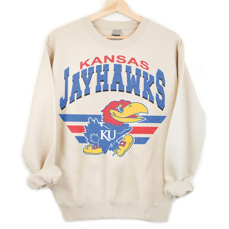 Kansas Jayhawks Vintage NCAA Sweatshirt, University Football Shirt, Classic Gift for Fans, Cotton T-Shirt, Unisex Wear, Hoodie Collection, Style