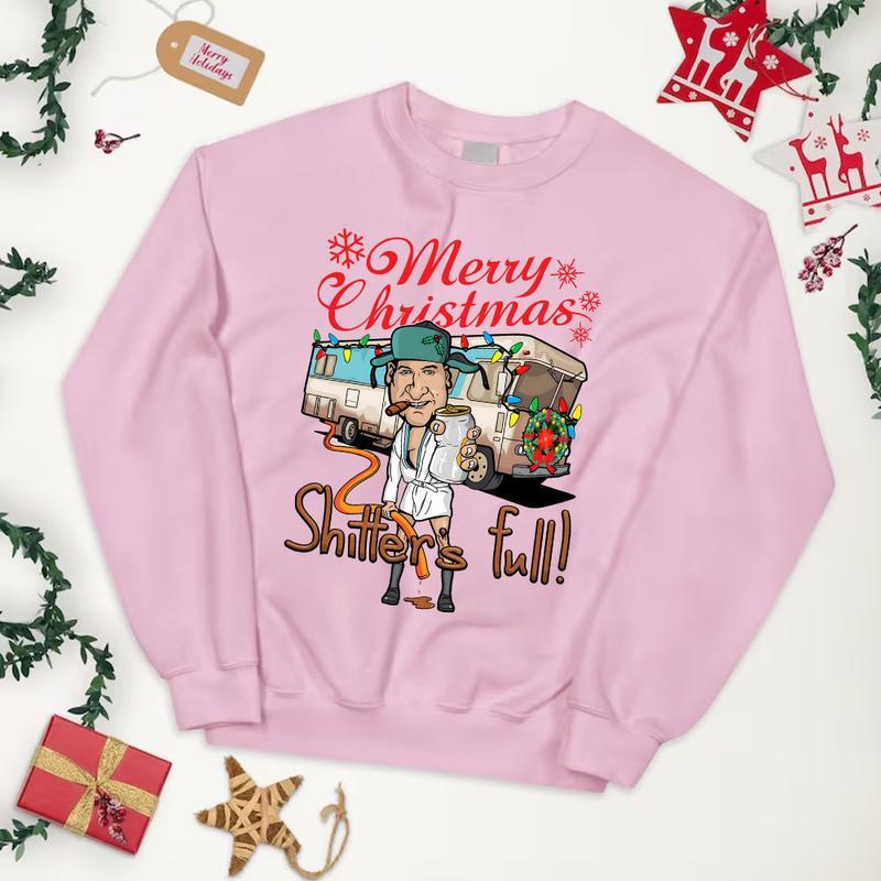 Merry Christmas Shitters Full Sweatshirt, Ational Lampoons Christmas Shirt, Christmas Sweatshirt, Christmas Trending Sweatshirt, Holiday Sweatshirt, Holiday Vibes Shirt Christmas, Thanksgiving Shirt Gift for Him, Gift for Her Menswear Hoodie