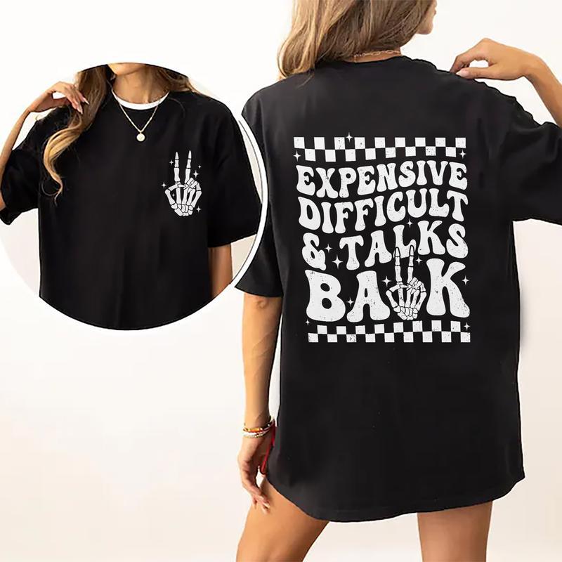 Expensive Difficult And Talks Back Shirt, Sarcastic Wife Shirt, Funny Gifts For Wife Mom Girlfriend, Comfort Colors Shirt For Women, Trendy Graphic Pr