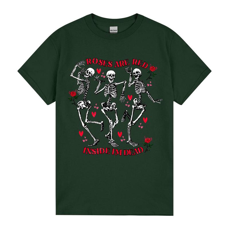 Roses Are Red, Inside Me Dead T-shirt, Skeleton Valentine Shirt, Funny Valentine Gift