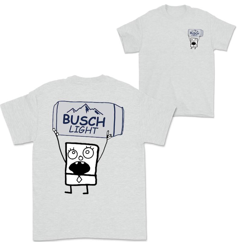 Doodlebob Busch Light Beer Essential 2 Sided T-Shirt  Funny Drinking T-Shirt  Summer T-Shirt  Full Color  Unisex  Perfect Gift for Men & Women
