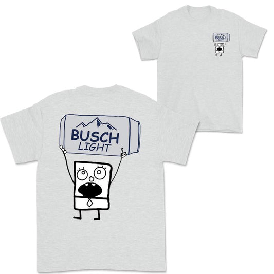 Doodlebob Busch Light Beer Essential 2 Sided T-Shirt  Funny Drinking T-Shirt  Summer T-Shirt  Full Color  Unisex  Perfect Gift for Men & Women