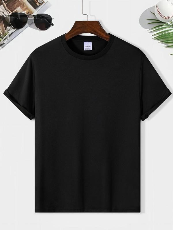 Men's Round Neck Graphic Tee, Summer Letter Print Short Sleeve Casual T-Shirt, Chic Streetwear Top for Men, Comfortable Hot Weather Clothing