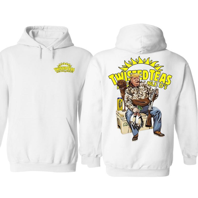 Twisted Tea Hunting Hoodie - Fun Unisex Pullover with Hunting Graphic, Dog and Duck Design, Perfect Fall Apparel for Outdoor Enthusiasts, Cozy and Stylish for Holiday Celebrations Underwear Menswear Tops
