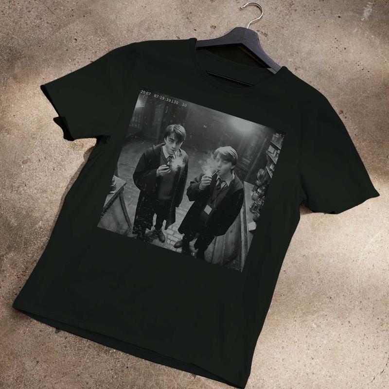 Meme 90s Shirt, Funny Harry And Ron Smoking Shirt, Potter Tshirt Wizarding Fan Shirt, Smoking at the Alley Shirt, HP Shirt, Wizard School Shirt, Harry