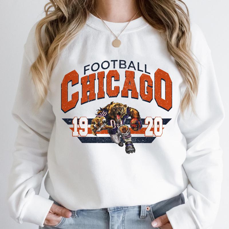 Unisex Chicago Vintage Football Sweatshirt, Illinois Fighting Illini Football NCAA Sweatshirt, Northwestern Wildcats Football NCAA Sweatshirt, Notre Dame Fighting Irish Football NCAA Sweatshirt, Sweatshirt, Cotton