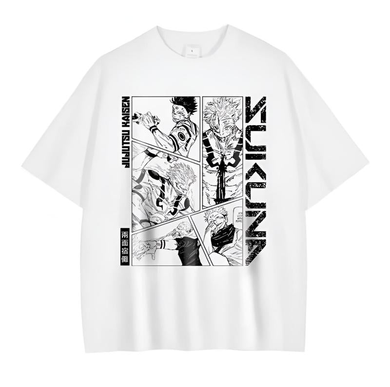 Jujutsu Kaisen Oversized T-Shirt - Sukuna Anime Graphic Tee - Japanese Streetwear Shirt - JJK Manga Fan Gift for Anime Lovers
