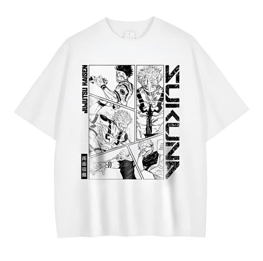 Jujutsu Kaisen Oversized T-Shirt - Sukuna Anime Graphic Tee - Japanese Streetwear Shirt - JJK Manga Fan Gift for Anime Lovers