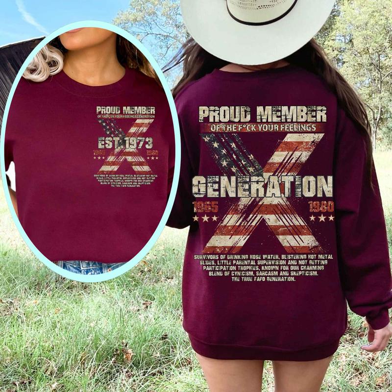 Vintage Est.1973 Custom Year GenX T-shirt, GenX FAFO 2 Side Shirt, Vintage GenX 1965-1980 Shirt Fashion Cotton, For Men, For Women