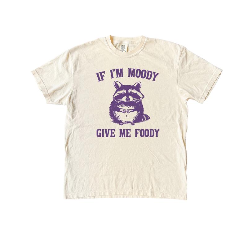 If I'm Moody Give Me Foody Funny Shirt, Funny Raccoon Comfort Colors Shirt