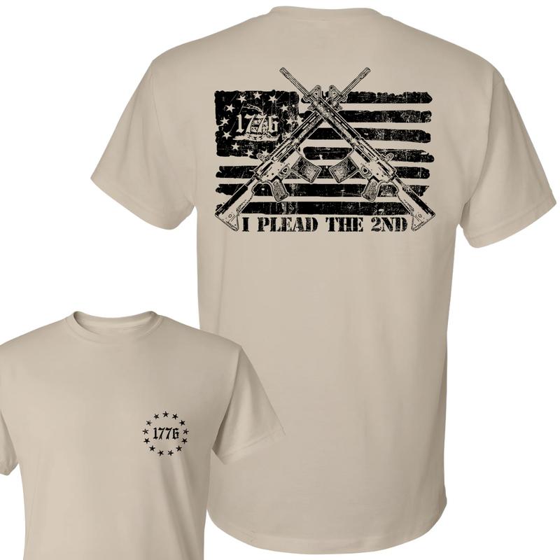 1776 I Plead The 2ND Flag USA Tee for Men and Women - Classic 100% Cotton Shirt - Top