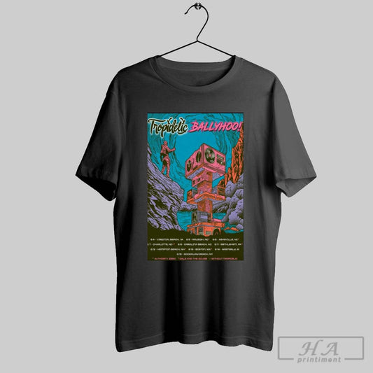 Poster Tropidelic With Ballyhoo And Authority Zero East Coast 2025 Tour T Shirt